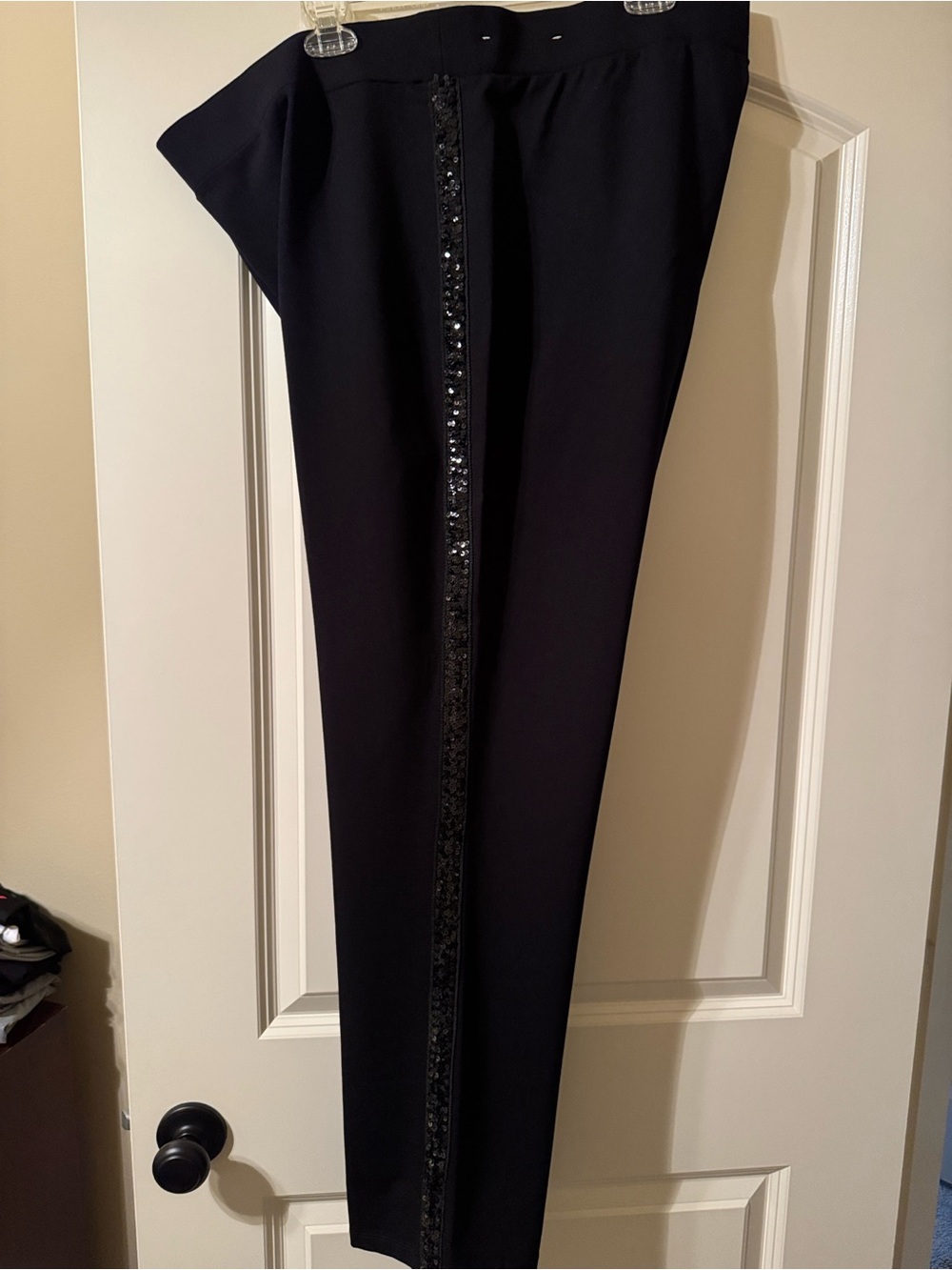 LIZ CLAIBORNE Black Sequined Trim Women's Pants Sz 1X